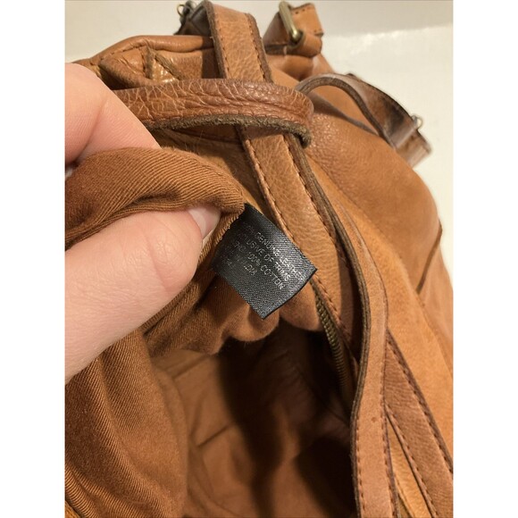 India Camel Color Woven Leather Backpack Bag Fashion Rugged Handmade Rustic main image 15